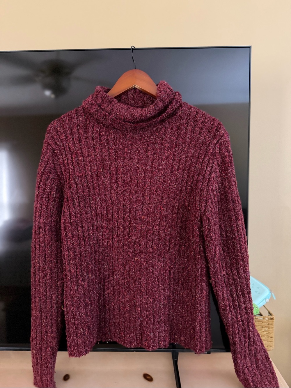Royal Robbins Burgundy Ribbed Turtleneck Sweater